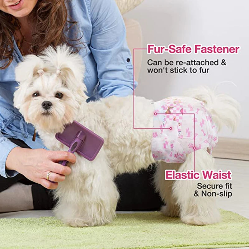 10Pcs Dog Diapers Males Females Disposable Nappies Pants Physiological Underwear Adjustable Leakproof Breathable Safety Pants