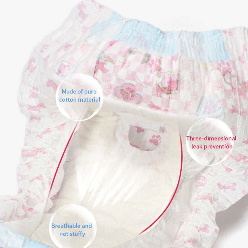 10Pcs Dog Diapers Males Females Disposable Nappies Pants Physiological Underwear Adjustable Leakproof Breathable Safety Pants